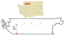 Location of Lake McMurray, Washington