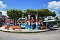 Small park in downtown san ignacio in fron of the police station