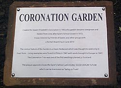 Spier's Coronation Garden plaque