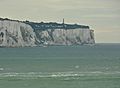 St Margaret's at Cliffe and memorial from Strait of Dover