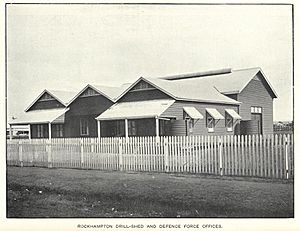 StateLibQld 1 240123 Rockhampton drill shed and defence force offices