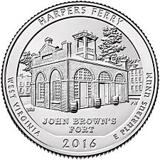 US coin 25c 2016 ATB Harpers-Ferry