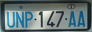 United Nations license plate UNP•147•AA Italy