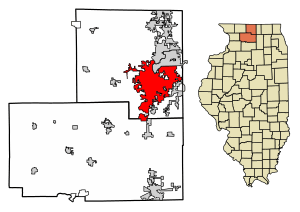Location of Rockford in Winnebago County, Illinois