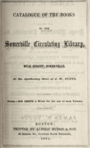 1864 Somerville Circulating Library Massachusetts