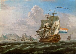 Anonymous The Noord-Nieuwland in Table Bay, 1762