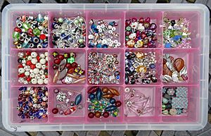 Assorted beads in a box 23June2019 arp