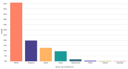Bar Chart of Race & Ethnicity in New Jersey (2015)