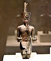 Bronze statuette of a Kushite king wearing the crown of Lower Egypt. 25th Dynasty, 670 BCE. Neues Museum