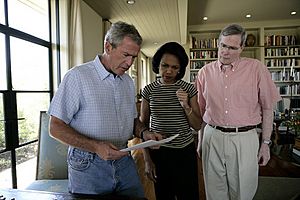Bush, Rice, Hadley discuss Middle East Aug 5 2006