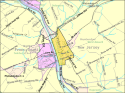Census Bureau map of Lambertville, New Jersey