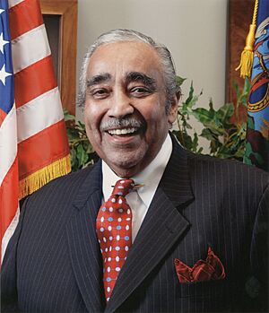 Color photograph of Representative Rangel as chairman of the House Ways and Means Committee
