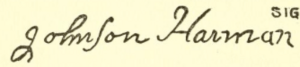 Col Johnson Harmon, signature
