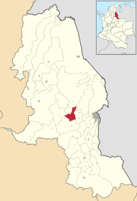 Map of Gramaote in the Norte de Santander Department.