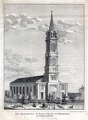 Die Katholische St. Peter's Kirche zu Philadelphia an der Funften und Franklin Strasse. (4700859552)