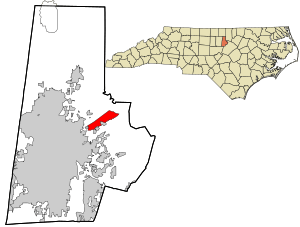 Location in Durham County and the state of North Carolina
