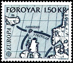 Faroe stamp 064 europe (viking route)