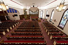 Wide-angle photo from the choir loft
