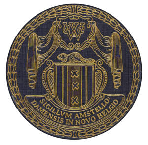 First Seal of New Amsterdam (Sigillum Amstello Damensis in Novo Belgio) 1654