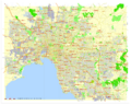 Free printable and editable vector map of Melbourne Australia