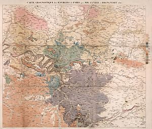 Georges Cuvie, Carte geognostique des environs de Paris - David Rumsey