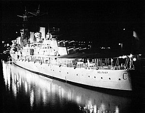 HMS Belfast (C35) at Pearl Harbor in 1962