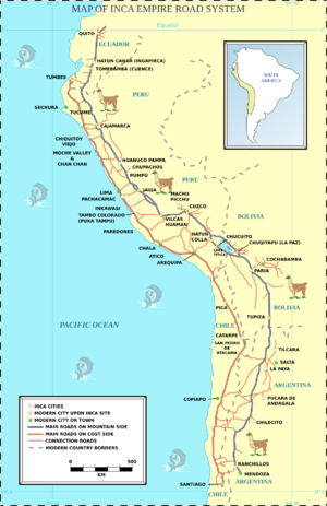 Inca road system map-en