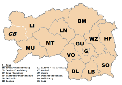 StyriaLänd Bezirke