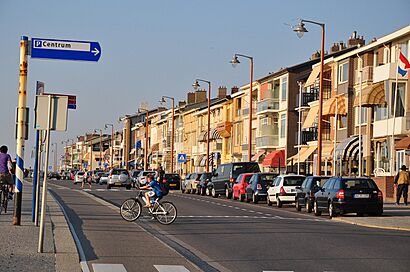 Katwijk - Cycling on the boulevard on a sunny day