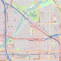 Location of the Arts District in Downtown Bakersfield