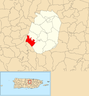 Location of Magueyes within the municipality of Corozal shown in red