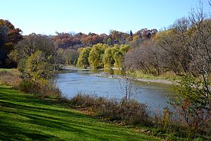 The Humber River at Magwood Park, a park that surrounds the northwest portions of Baby Point