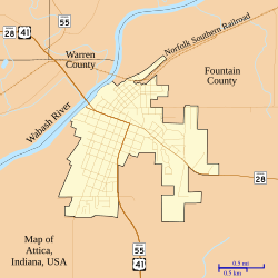 Map of Attica, Indiana