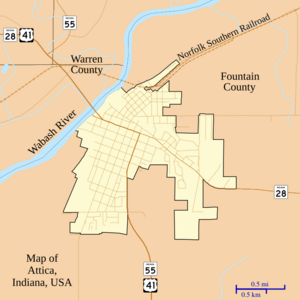 Map of Attica, Indiana