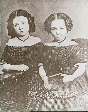 Margaret Wolfe Hungerford as a child, on the right
