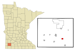 Location of Avocawithin Murray County, Minnesota