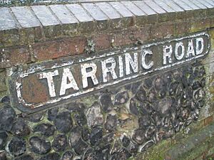 Old fashioned road sign outside St Matthew's, Worthing - geograph.org.uk - 1712375