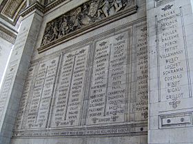 Paris Arc de Triomphe inscriptions 2