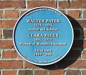 Pater blue plaque, Oxford