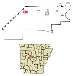 Location of Casa in Perry County, Arkansas.