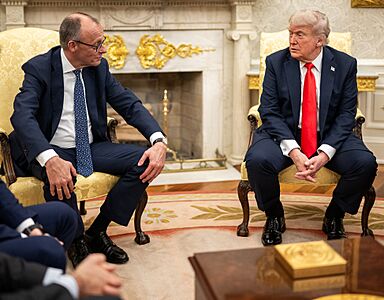 President Donald Trump holds a bilateral meeting with German Chancellor Friedrich Merz on June 5, 2025 in the Oval Office