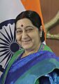 Secretary Tillerson is Greeted by Indian Minister of External Affairs Swaraj (24074726498) (cropped)