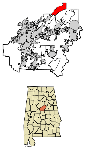 Location of Dunnavant in Shelby County, Alabama.