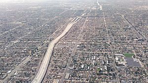 South-Los-Angeles-110-and-105-freeways-Aerial-view-from-north-August-2014