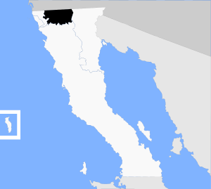 Location of Tecate in Baja California.