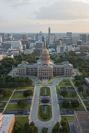 Texas state capitol extension aerial