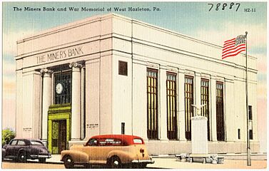 The Miners Bank and War Memorial of West Hazelton, Pa (78887)