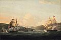 The capture of the 32-gun French frigate Amiable and the corvette Ceres after their encounter with Sir Samuel Hood in the Barfleur 124643