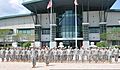 U.S. Soldiers with the Army Reserve Medical Command stand in formation at the C.W. Bill Young Armed Forces Reserve Center in Pinellas Park, Fla., to send birthday greetings to the U.S. Army June 10, 2012 120610-A-HZ691-590