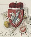 Vytis (Waykimas) of the Grand Chancellor of the Grand Duchy of Lithuania with the Double Cross of the Jagiellonian dynasty